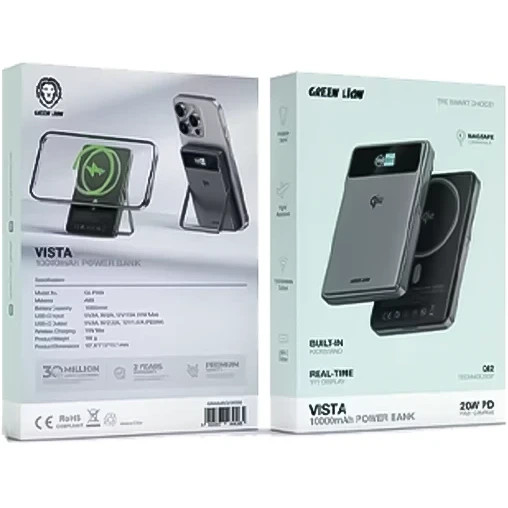 پاوربانک گرین لاین مدل GL-PX64_Vista ظرفیت 10000 میلی آمپر ساعت